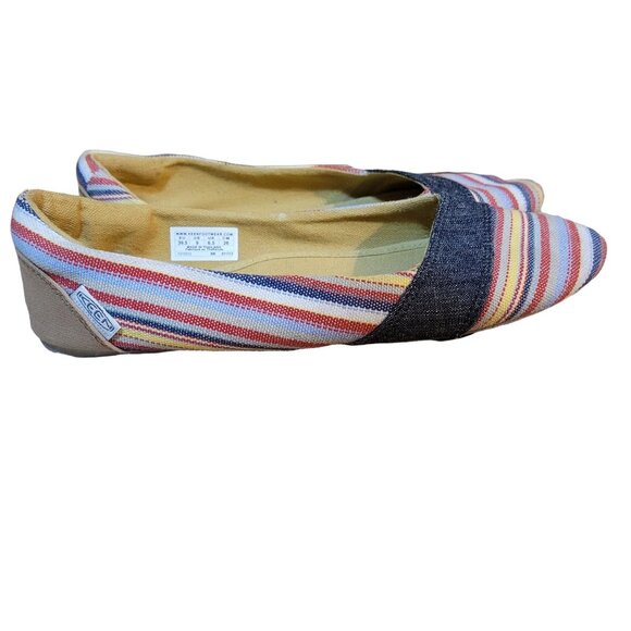 Keen Women's Size 9 Vegan Cortona Shoes Striped Slip-On Ballet Flats 1010312 - Picture 7 of 8